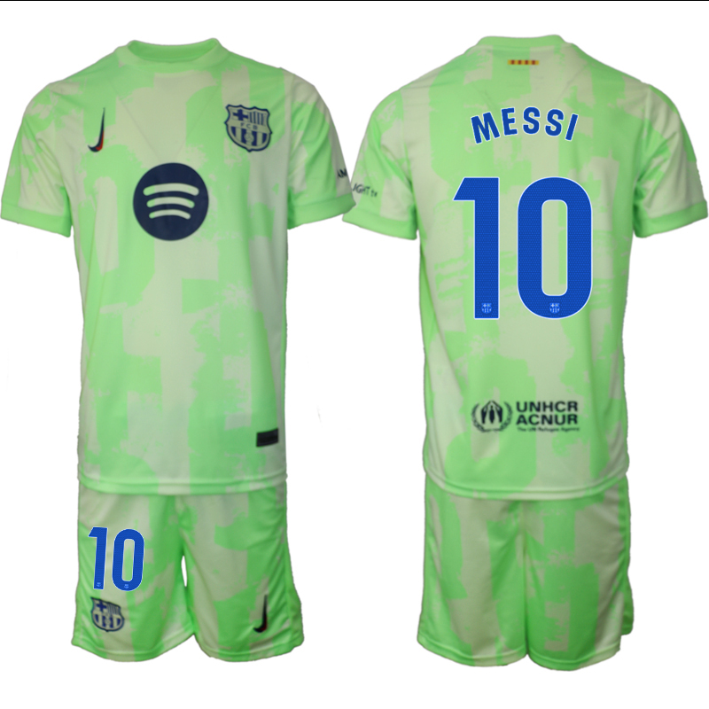 Men 2024-2025 Club Barcelona away Green #10 Soccer Jerseys